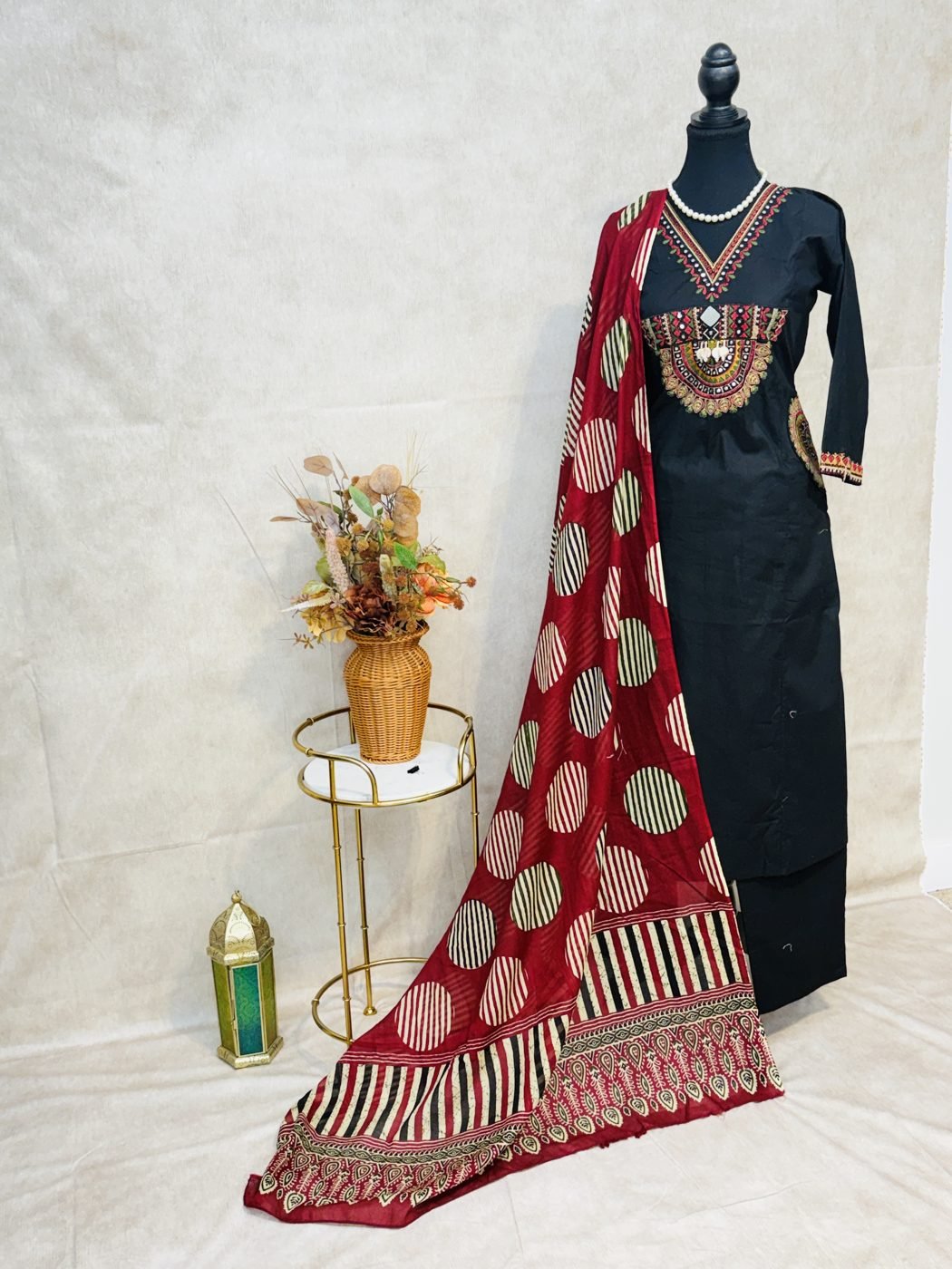 Pure Cotton Jamdani Suit with Printed Dupatta
